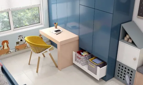 Compact Island with Slide-Out Prep Station